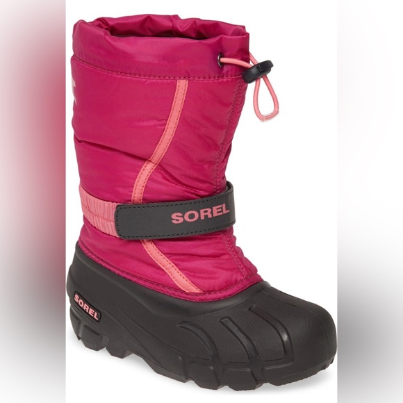 EUC / VGUC Sorel Girl’s Size 8 Flurry Weather Resistant Snow Boot in Deep Blush - Picture 2 of 8